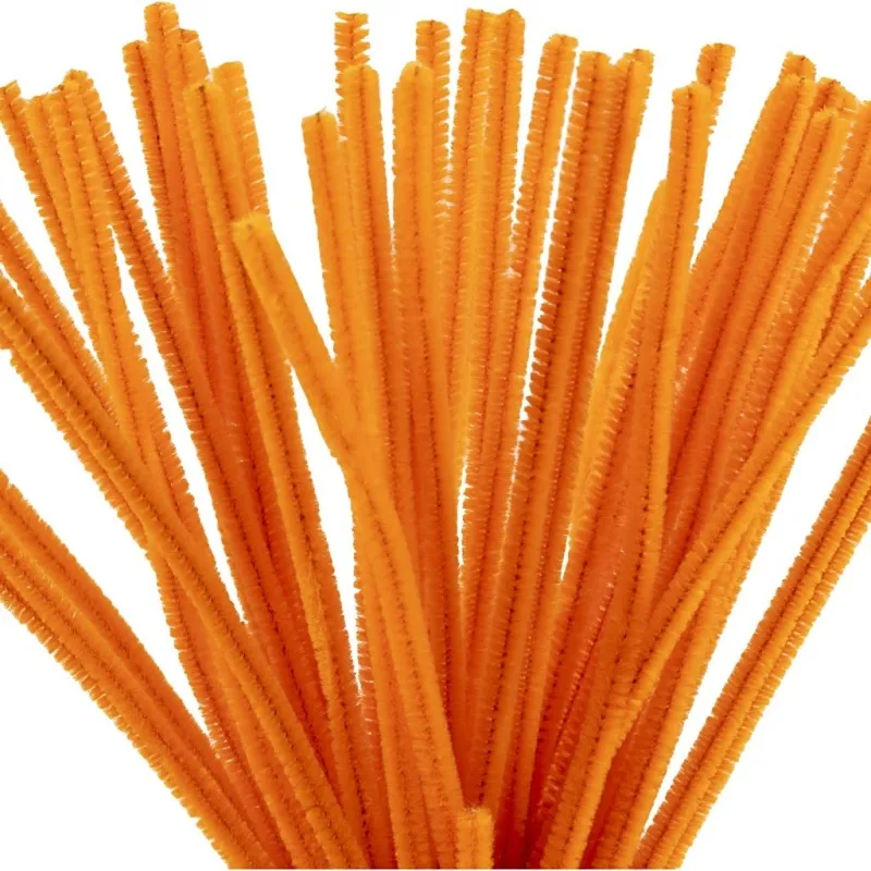Pfeifenreiniger, L 30 cm, Dicke 6 mm, Orange, 50 Stk/ 1 Pck