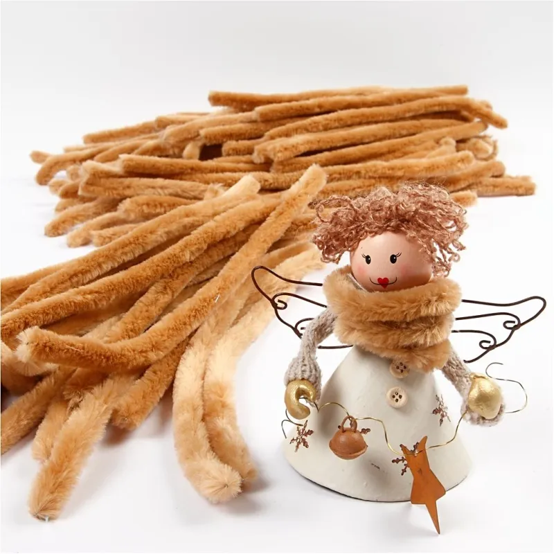 Pfeifenreiniger, L 30 cm, Dicke 6 mm, Beige, 50 Stk/ 1 Pck