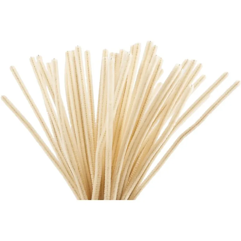 Pfeifenreiniger, L 30 cm, Dicke 6 mm, Beige, 50 Stk/ 1 Pck