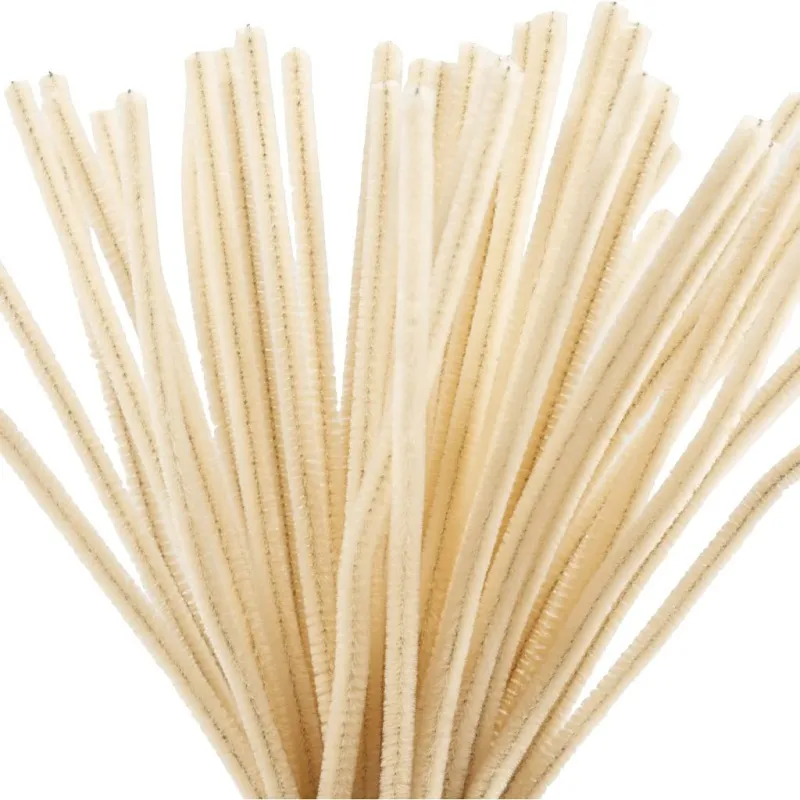 Pfeifenreiniger, L 30 cm, Dicke 6 mm, Beige, 50 Stk/ 1 Pck
