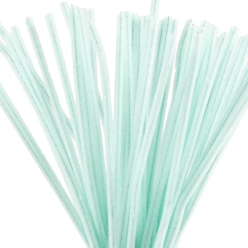 Pfeifenreiniger, L 30 cm, Dicke 6 mm, Helltürkis, 50 Stk/ 1 Pck