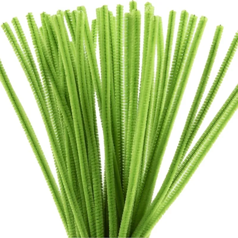 Pfeifenreiniger, L 30 cm, Dicke 6 mm, Lindgrün, 50 Stk/ 1 Pck
