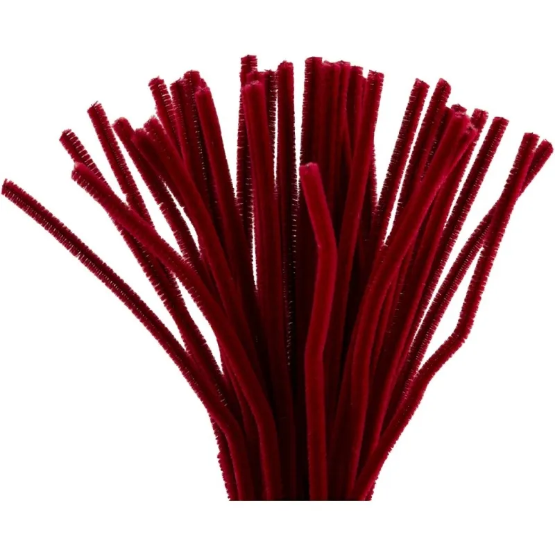 Pfeifenreiniger, L 30 cm, Dicke 6 mm, Dunkelrot, 50 Stk/ 1 Pck