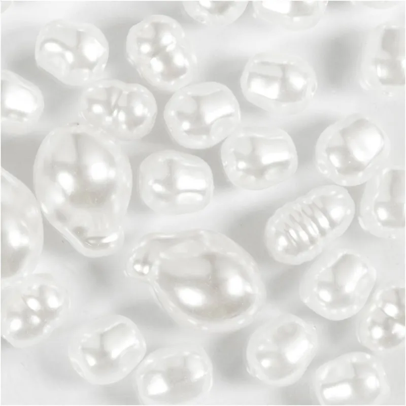 Schmuckperlen, Oval, D 6-14 mm, Lochgröße 1,3-1,5 mm, 30 Stk/ 1 Pck