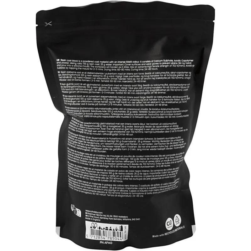 Kunstharzguss Schwarz, Schwarz, 800 g/ 1 Pck
