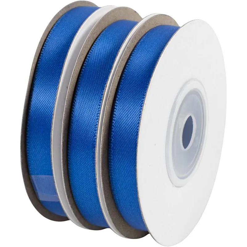 Satinband, B 10 mm, Blau, 3x10 m/ 1 Rolle