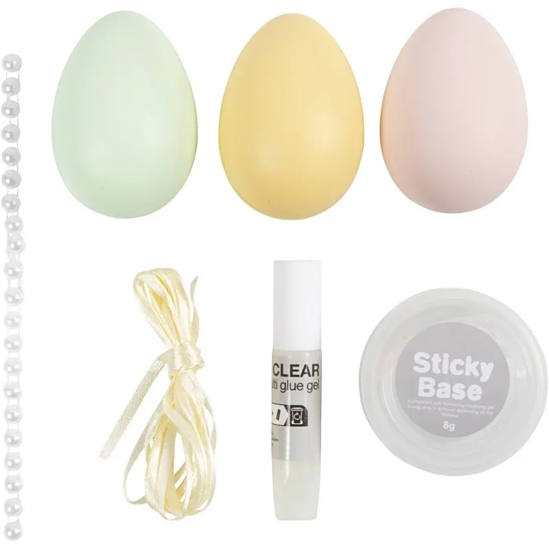 Mini Kreativ Set Dekoration, Eier, Pastellfarben, 1 Pck