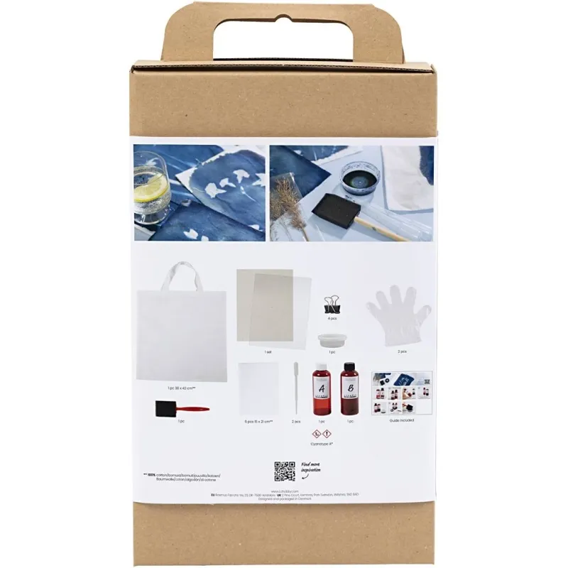 Kreativ Set Cyanotypie, Textilien, Blau, 1 Pck