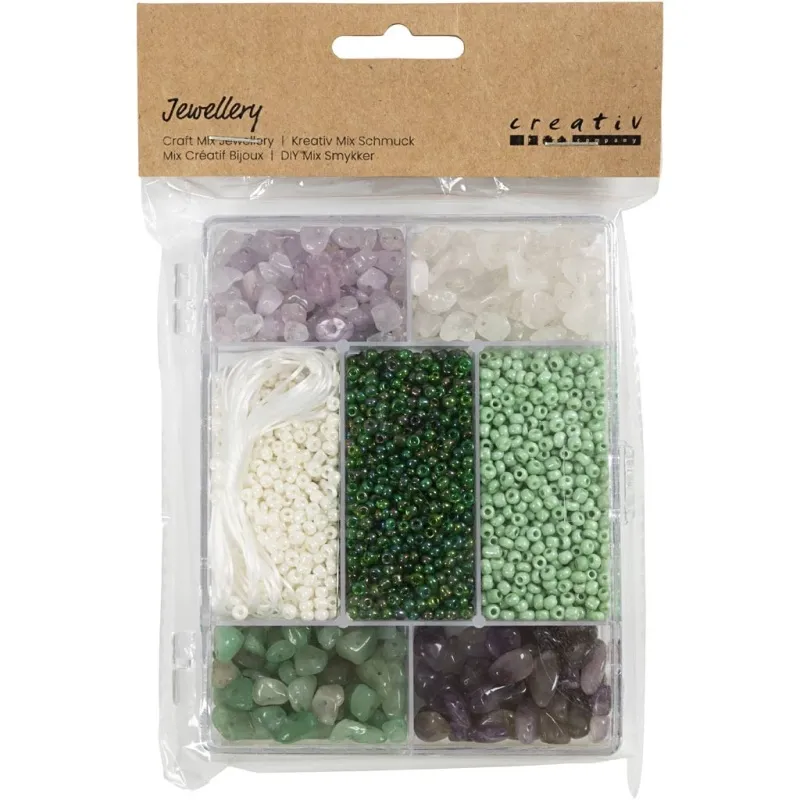Kreativ Mix Schmuck, Kristalle, Größe 2,6-10 mm, Lochgröße 0,8-1,2 mm, ca. 2460 Stk, Sortierte Farben, 1 Pck