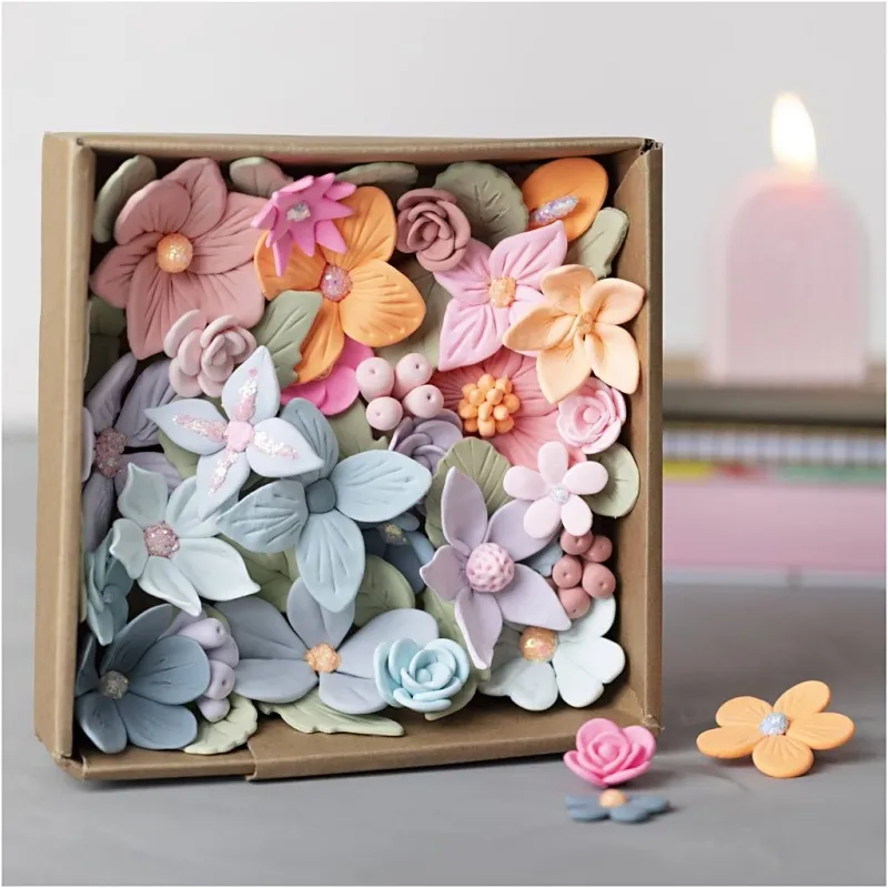Kreativ Set Modellieren, Blumen, Pastellfarben, 1 Pck