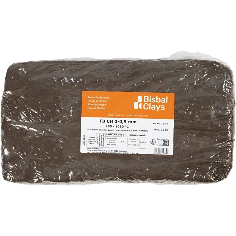 Ton mit Chamotte, Dunkelbraun, 10 kg/ 1 Pck
