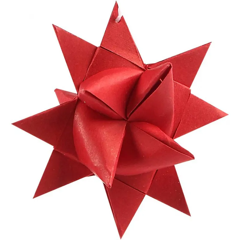 Papierstreifen für Sterne, L 45 cm, D 4,5 cm, B 10 mm, Rot, 500 Streifen/ 1 Pck