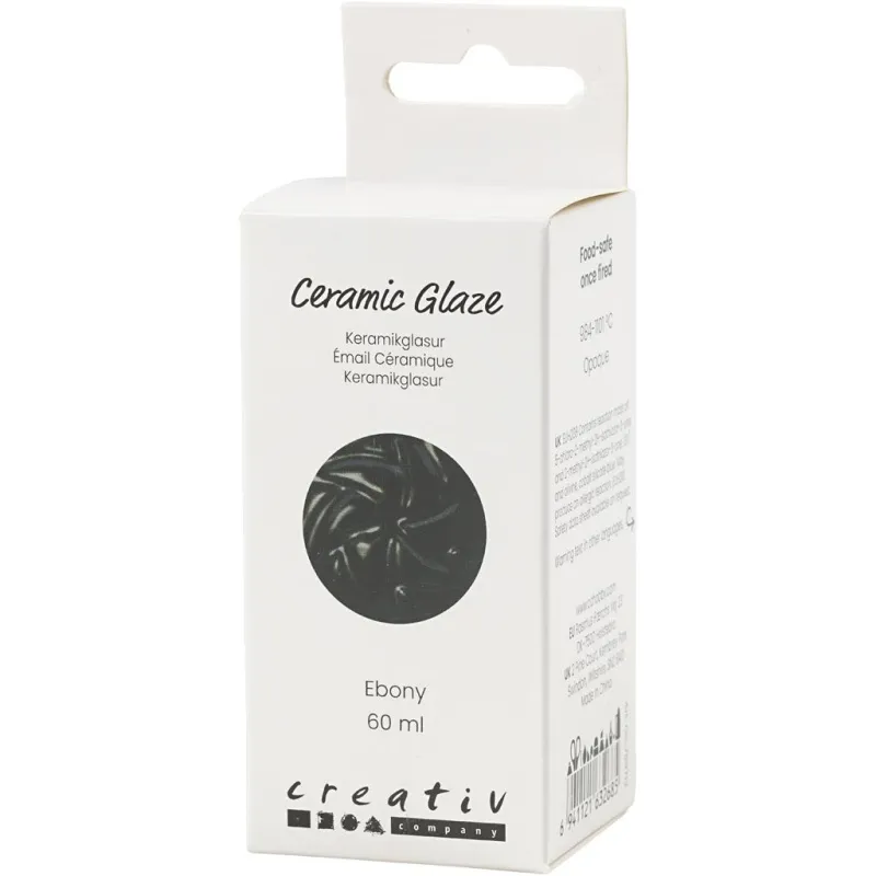 Keramikkglasur, 984-1101 °C, Deckend, Ebony, 60 ml/ 1 Dose