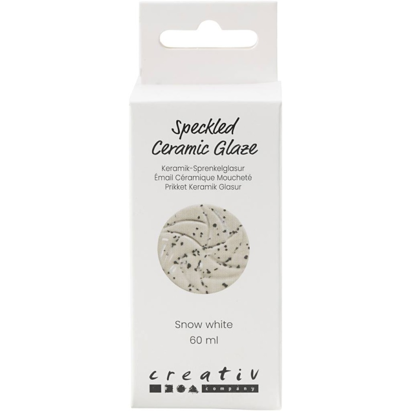Gesprenkelte Keramikglasur , 999-1060 °C, Deckend, snow white, 60 ml/ 1 Dose