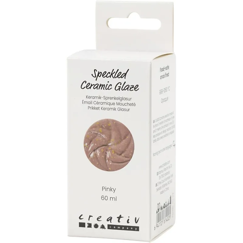 Gesprenkelte Keramikglasur , 999-1060 °C, Deckend, Pinky, 60 ml/ 1 Dose