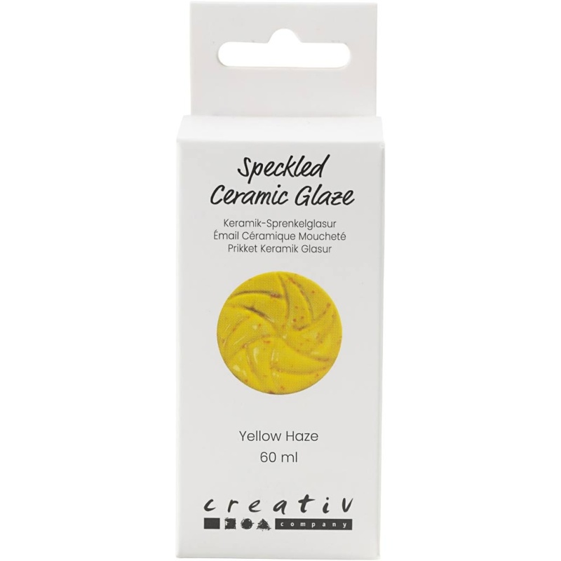 Gesprenkelte Keramikglasur , 999-1060 °C, Deckend, Yellow Haze, 60 ml/ 1 Dose