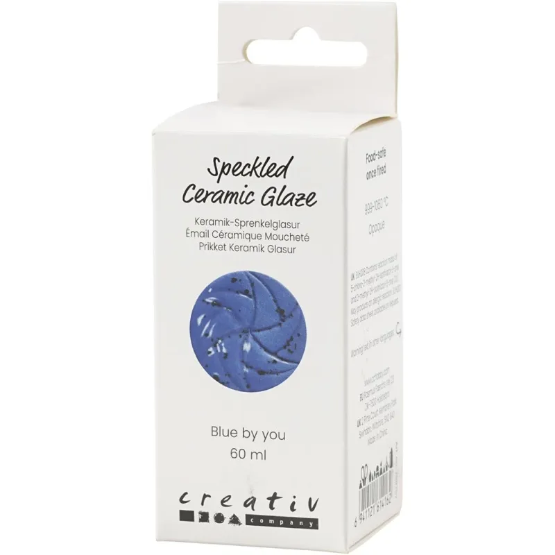 Gesprenkelte Keramikglasur , 999-1060 °C, Deckend, Blue by You, 60 ml/ 1 Dose