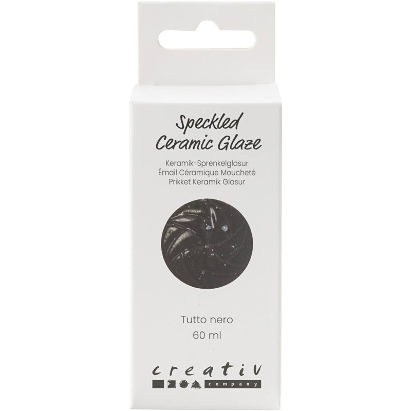 Gesprenkelte Keramikglasur , 999-1060 °C, Deckend, Tutto Nero, 60 ml/ 1 Dose