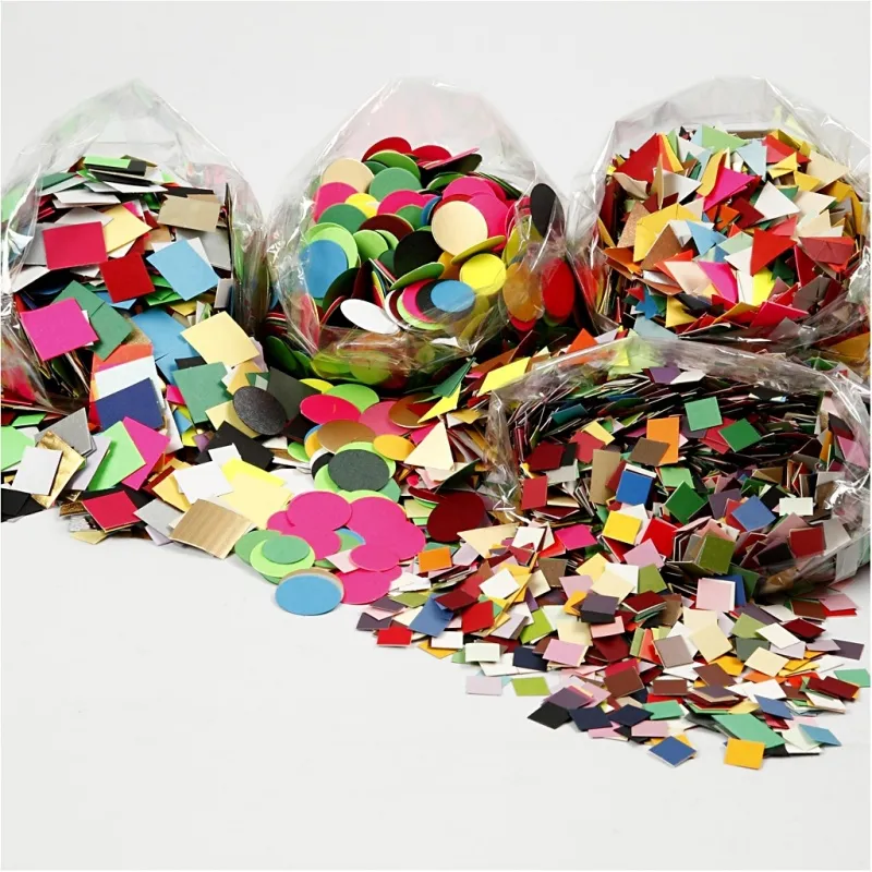Karton-Mosaik, Größe 10+15+20 mm, ca. 80000 Stk, Sortierte Farben, 8x180 g/ 1 Pck