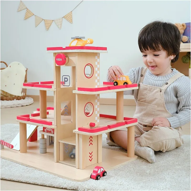 VIGA Spielzeug-Garage, Größe 58x37x45,3 cm, 1 Stk/ 1 Pck