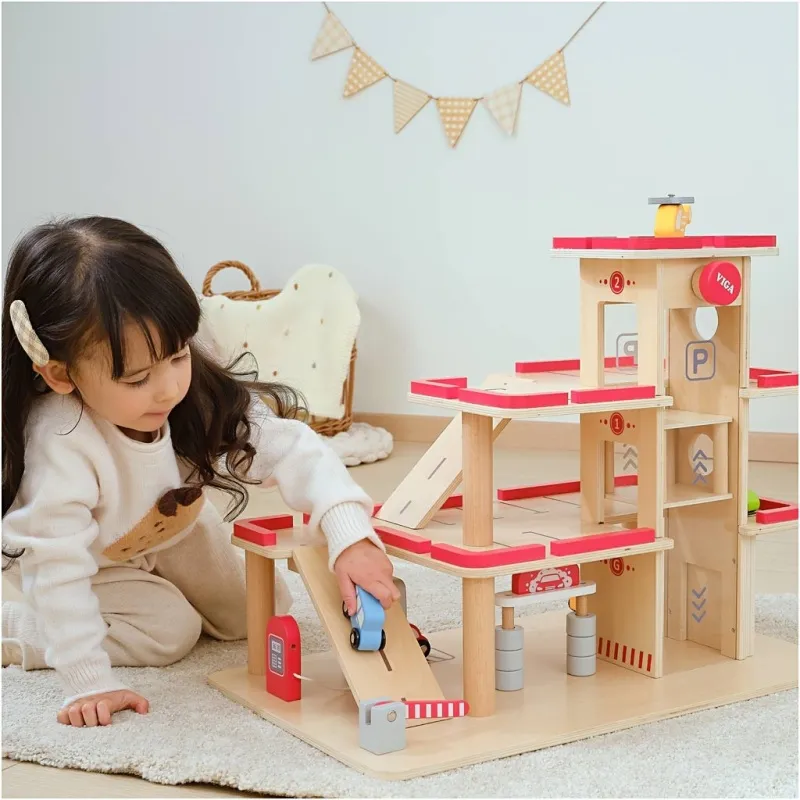 VIGA Spielzeug-Garage, Größe 58x37x45,3 cm, 1 Stk/ 1 Pck
