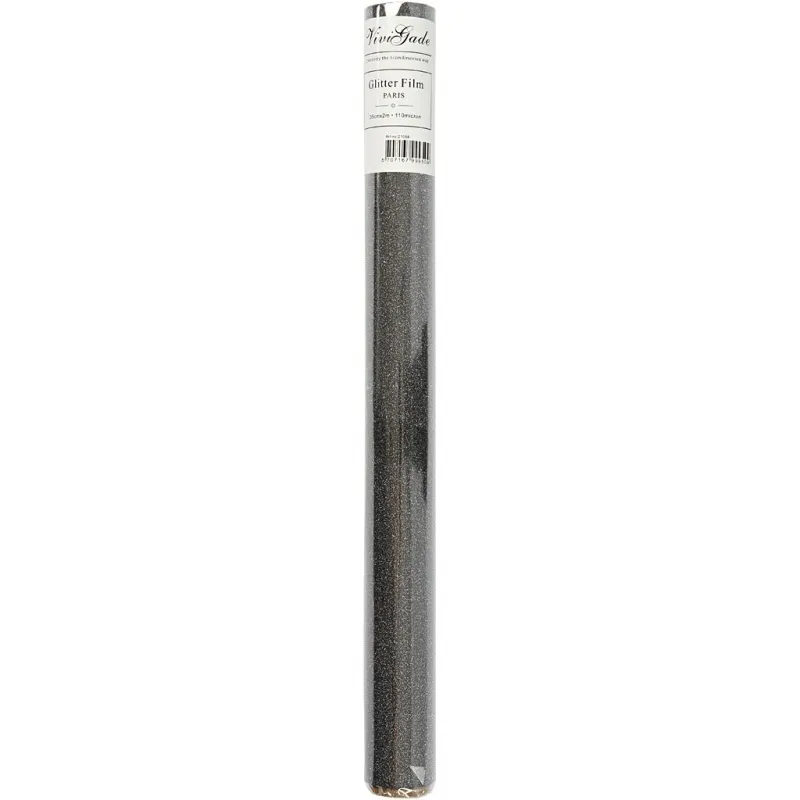 Glitzerfolie, B 35 cm, Dicke 110 my, Schwarz, 2 m/ 1 Rolle