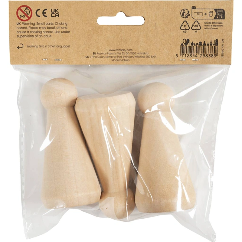 Holzfigurenkörper, Kegelform, H 8 cm, 3 Stk/ 1 Pck