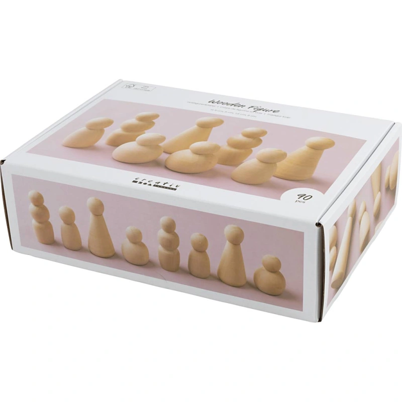 Holzfigurenkörper, H 5-8 cm, 90 sort./ 1 Pck