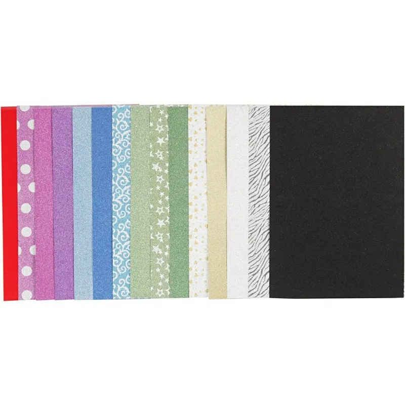 Papierblätter mit Glitter, A4, Blatt 210x297 mm, 150 g, 30 Bl./ 1 Stk