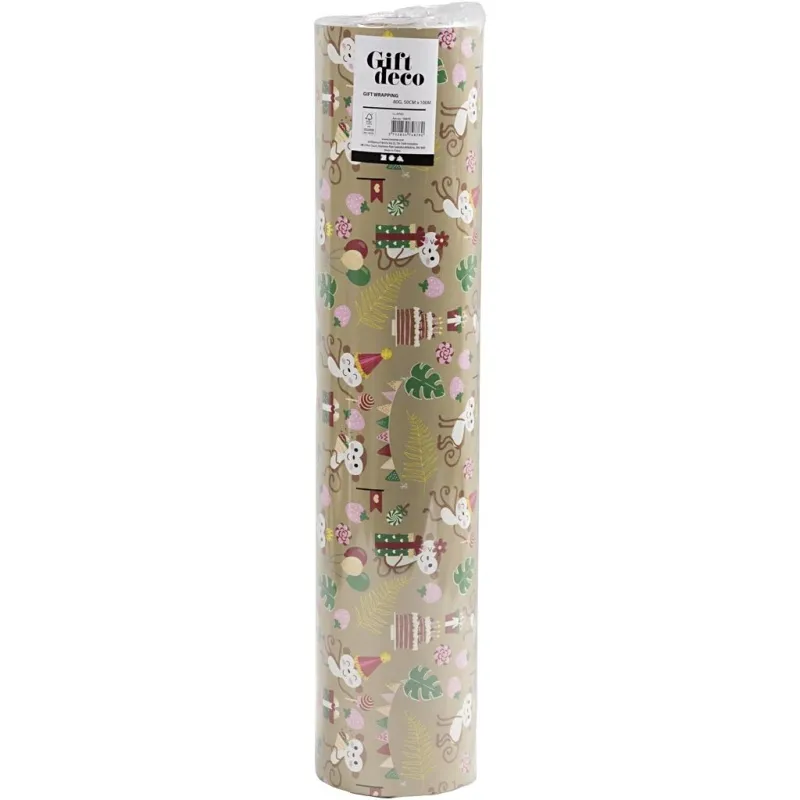 Geschenkpapier, Festliche Affen, B 50 cm, 80 g, 100 m/ 1 Rolle