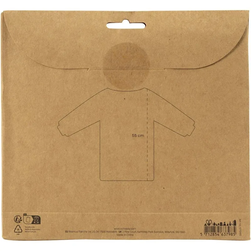 Malkittel, L 55 cm, Größe 2-4 Jahre, Rot, 1 Stk