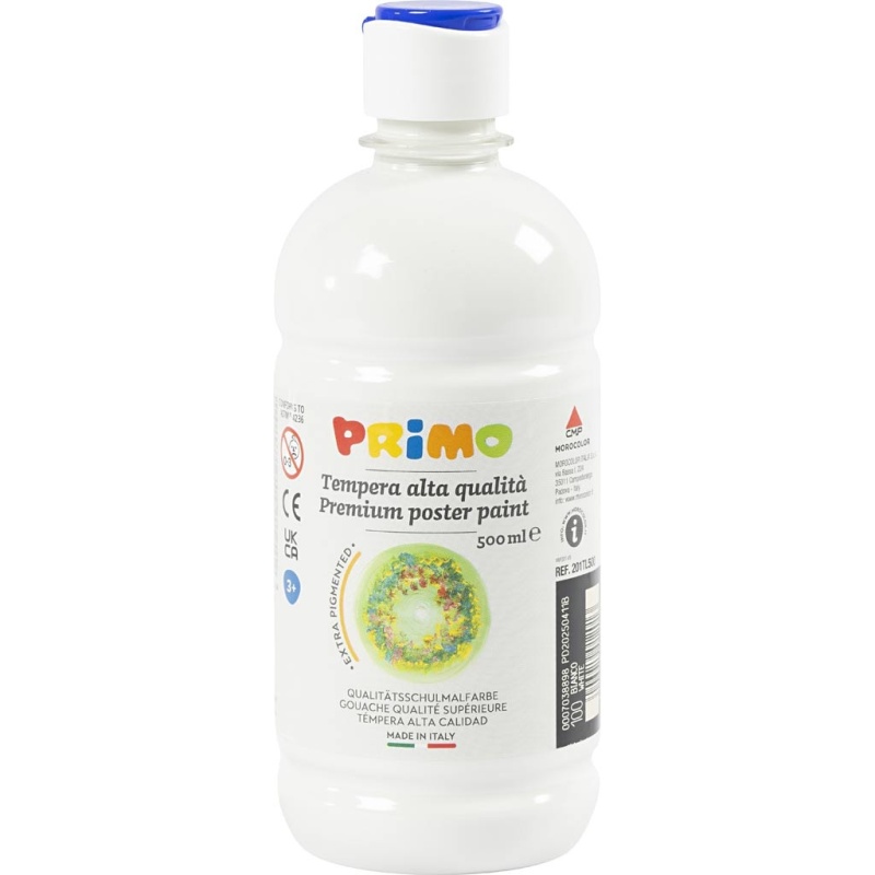 Temperafarbe Matt, Weiß, 500 ml/ 1 Fl.