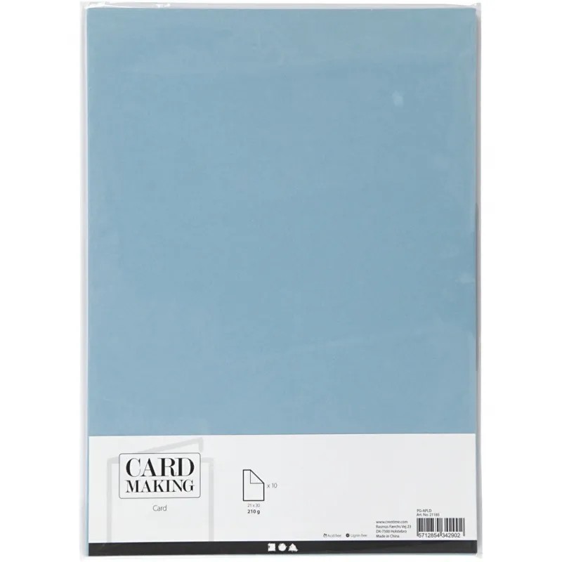 Karton, A4, Blatt 210x297 mm, 210 g, Hellblau, 10 Bl./ 1 Pck