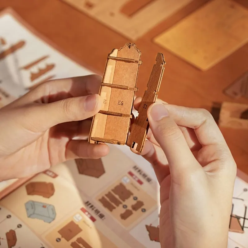 DIY-Miniatur-Zimmer, Buchladen, H 17 cm, L 18 cm, B 25 cm, 1 Stk