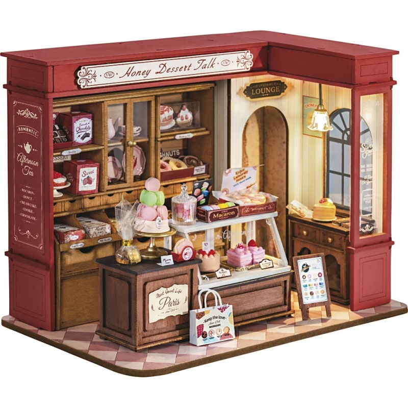 DIY-Miniatur-Zimmer, Konditorei, H 17 cm, L 13,5 cm, B 23, 1 Stk