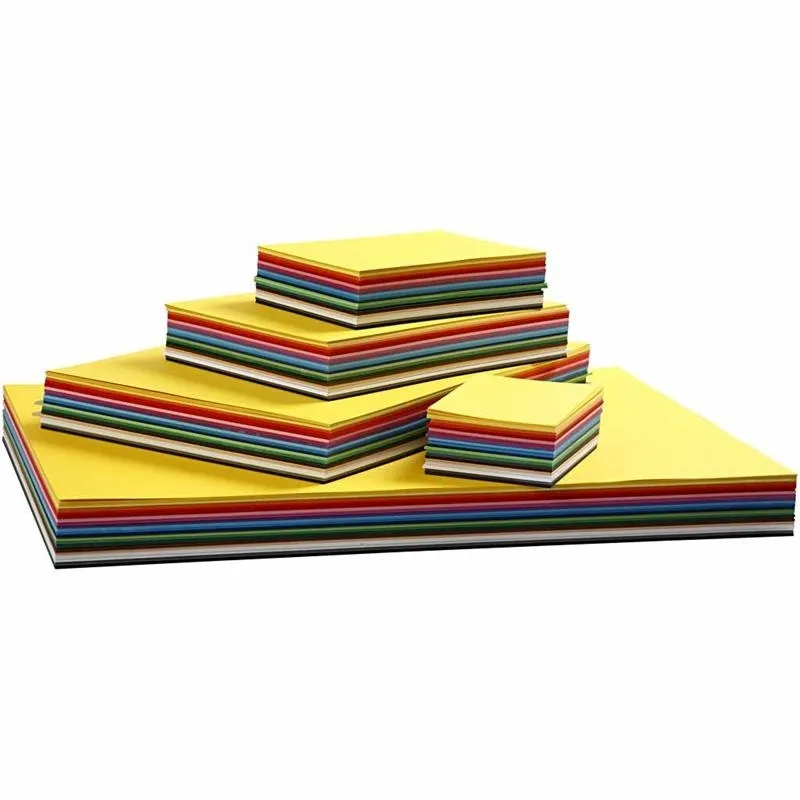 Bastelkarton, farbig, A3,A4,A5,A6, 180 g, Sortierte Farben, 1500 Bl. sort./ 1 Pck