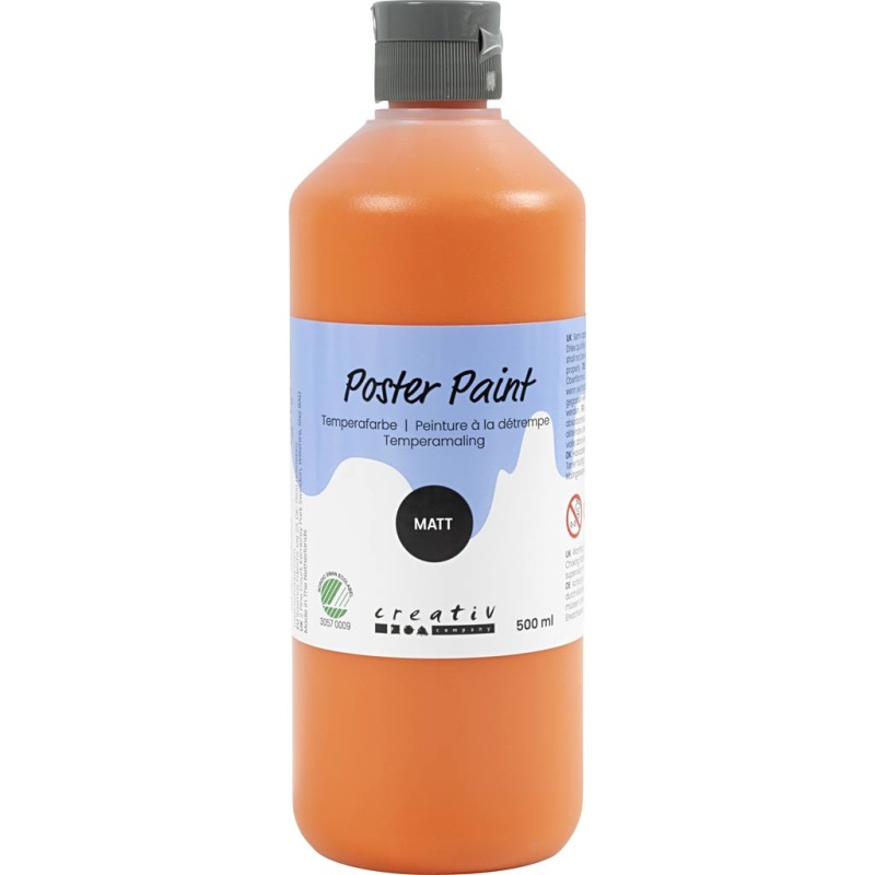 Temperafarbe, Matt, Halbdeckend, Orange, 500 ml/ 1 Fl.