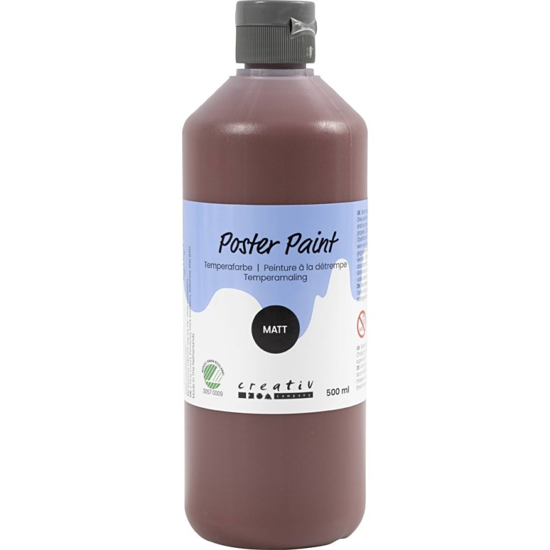 Temperafarbe, Matt, Halbdeckend, Braun, 500 ml/ 1 Fl.