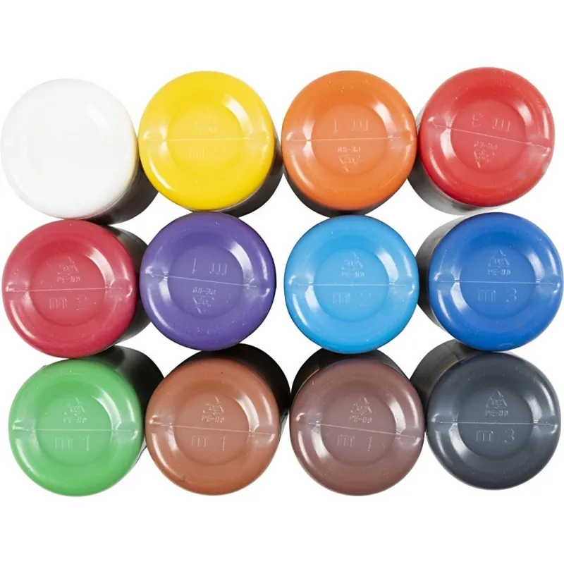 Temperafarbe, Matt, Halbdeckend, Sortierte Farben, 12x500 ml/ 1 Pck