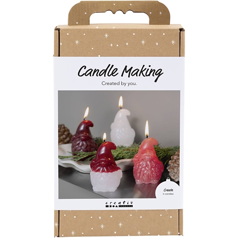 Kreativ Set Kerzengießen, Weihnachtsmann, Matt transparent, Rot, 1 Pck