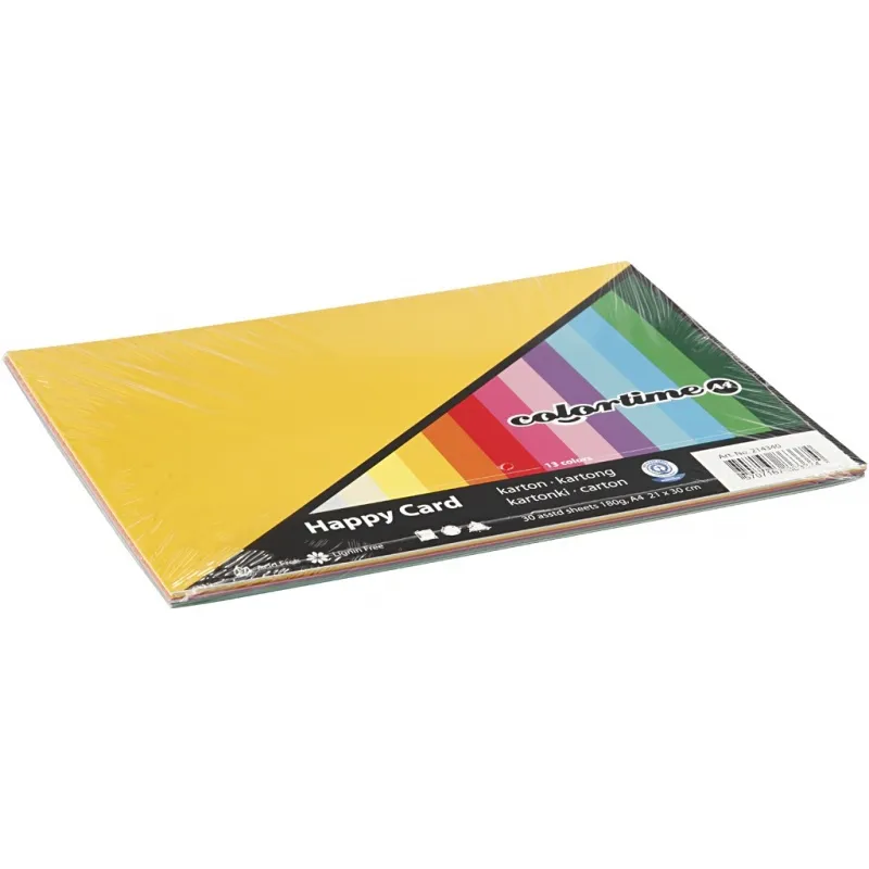 Bastelkarton Frühling, A4, Blatt 210x297 mm, 180 g, Sortierte Farben, 30 Bl. sort./ 1 Pck
