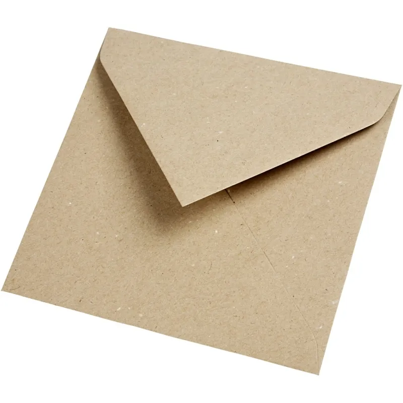 Recycling-Briefumschläge, Umschlaggröße 16x16 cm, 120, Natur, 50 Stk/ 1 Pck