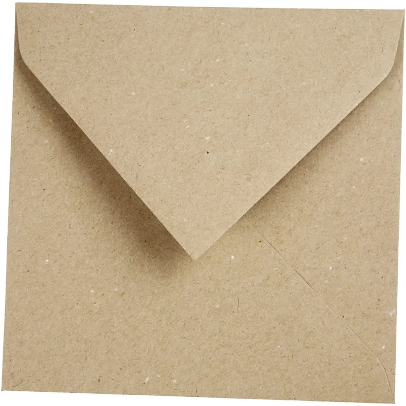 Recycling-Briefumschläge, Umschlaggröße 16x16 cm, 120, Natur, 50 Stk/ 1 Pck