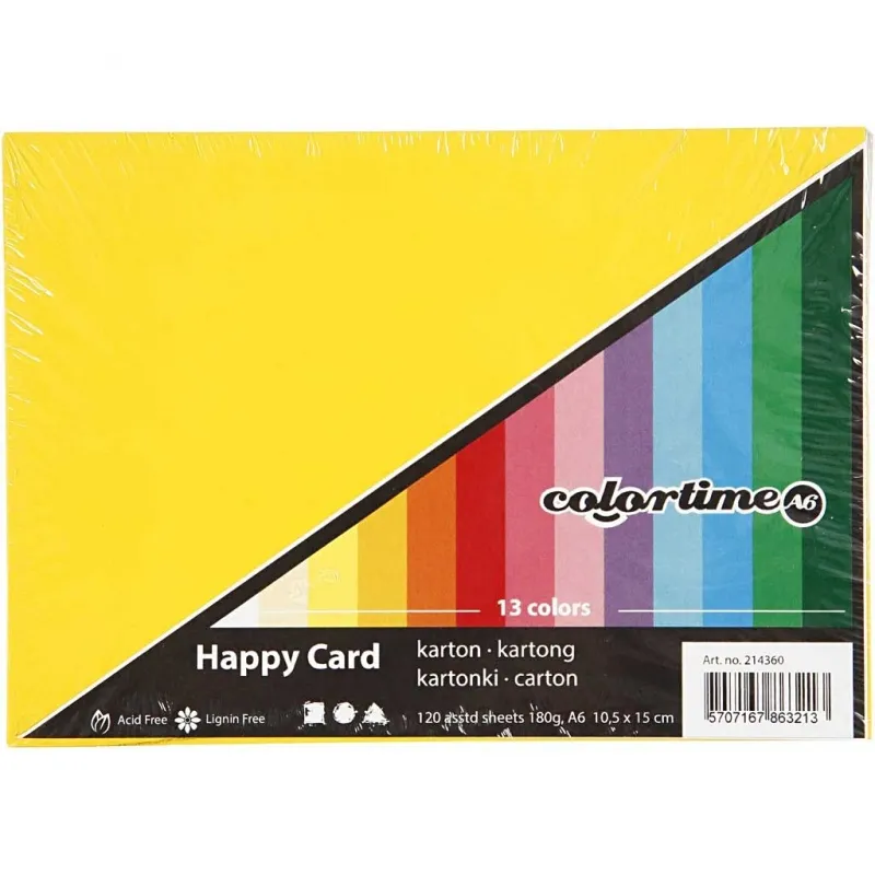 Bastelkarton Frühling, A6, Blatt 105x148 mm, 180 g, Sortierte Farben, 120 Bl. sort./ 1 Pck