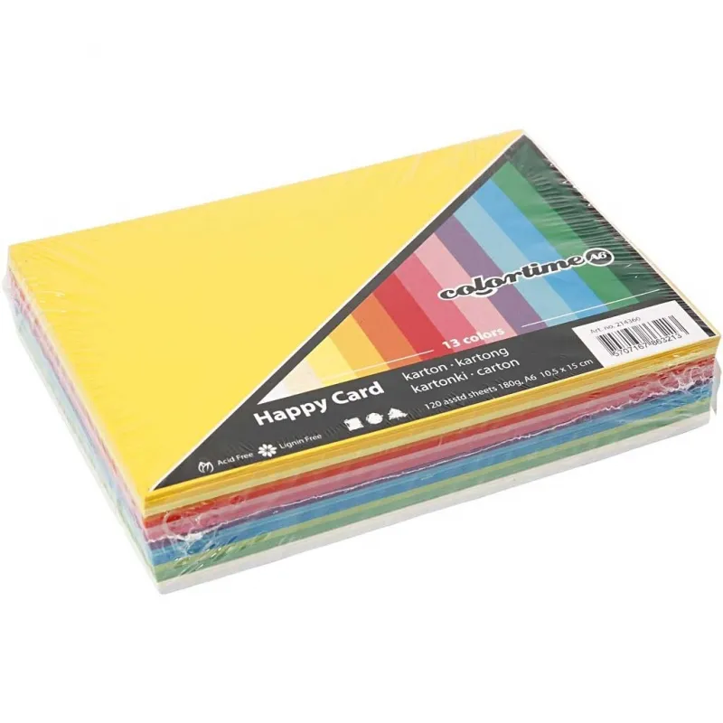 Bastelkarton Frühling, A6, Blatt 105x148 mm, 180 g, Sortierte Farben, 120 Bl. sort./ 1 Pck