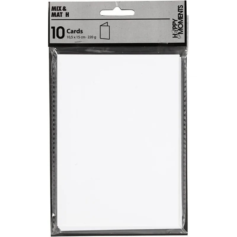 Karten, Kartengröße 10,5x15 cm, 220, Weiß, 10 Stk/ 1 Pck