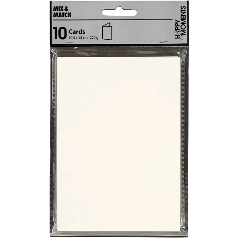 Karten, Kartengröße 10,5x15 cm, 220, Naturweiß, 10 Stk/ 1 Pck