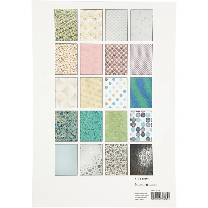 Büttenpapier, A4, Blatt 210x297 mm, 110-150 g, 20 Bl./ 1 Pck