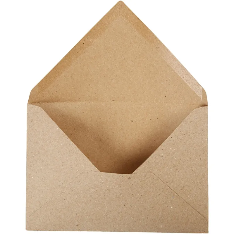 Recycling-Briefumschläge, Umschlaggröße 11,5x16 cm, 120, Natur, 50 Stk/ 1 Pck
