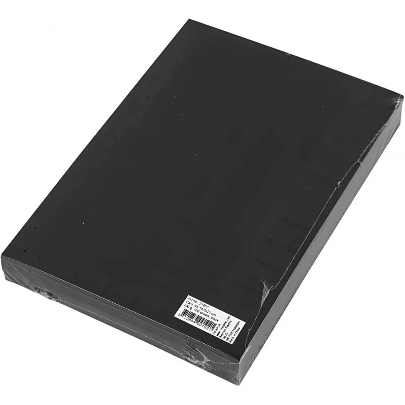Karton, einfärbig, A5, Blatt 148x210 mm, 200 g, Schwarz, 100 Bl./ 1 Pck